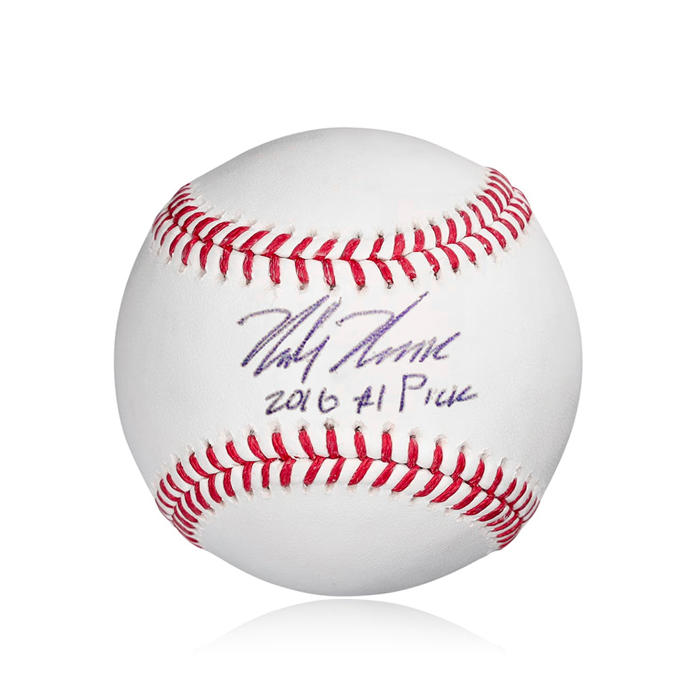 Mickey Moniak Autographed Los Angeles Angels Major League Baseball with '2016 #1 Pick' 1