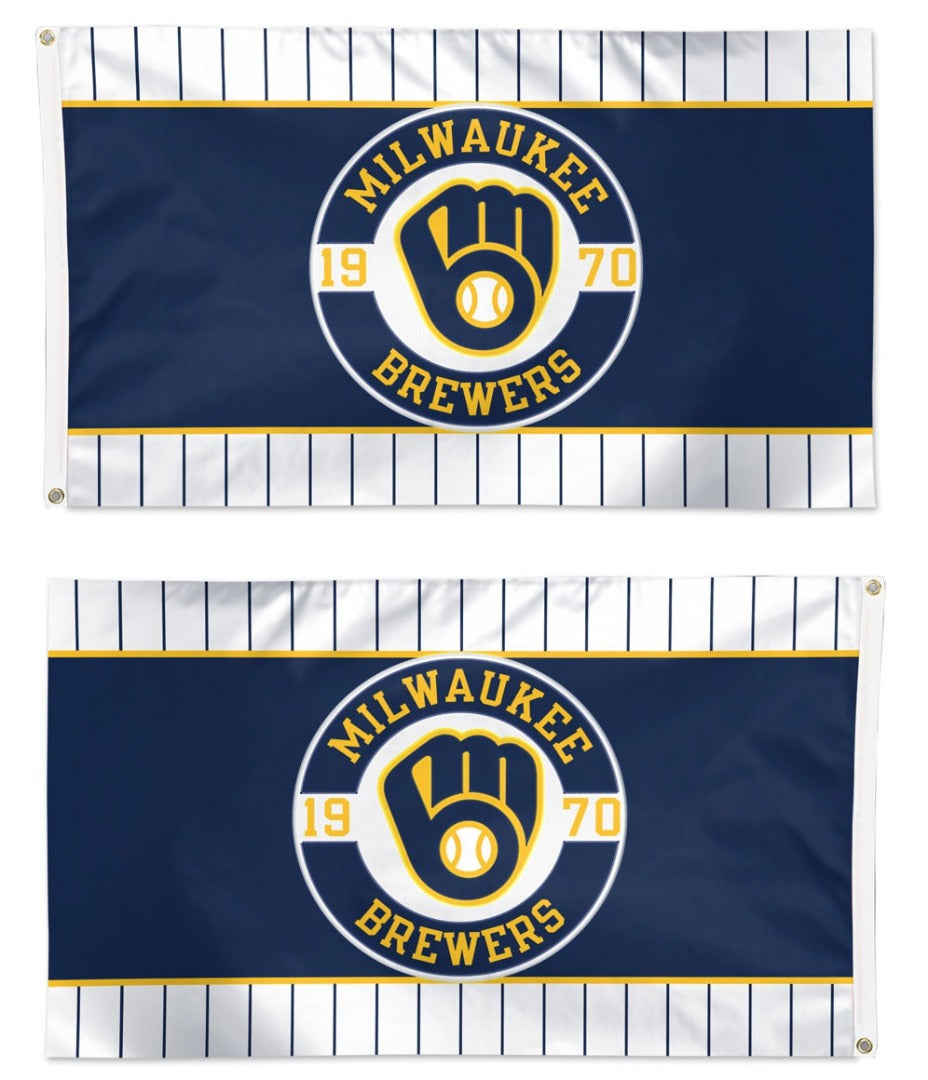 Milwaukee Brewers Embroidered Flag 2 Sided 3x5