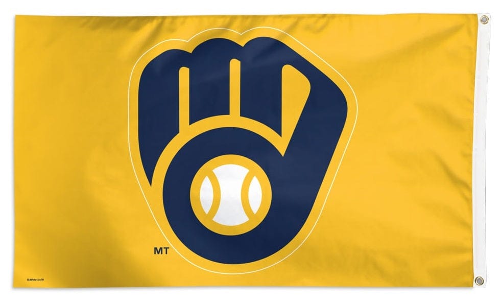Milwaukee Brewers Flag 3x5 Glove Logo Yellow 2