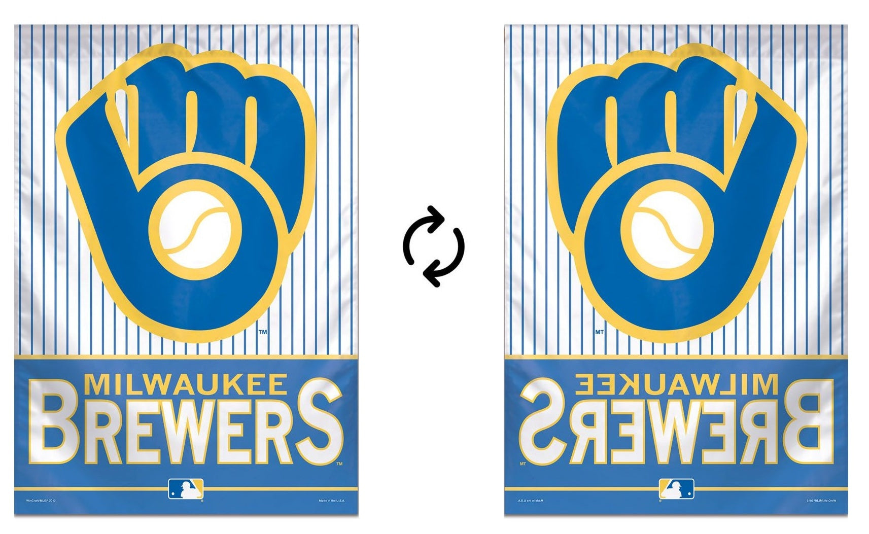 Milwaukee Brewers Flag Throwback Pinstripe House Banner