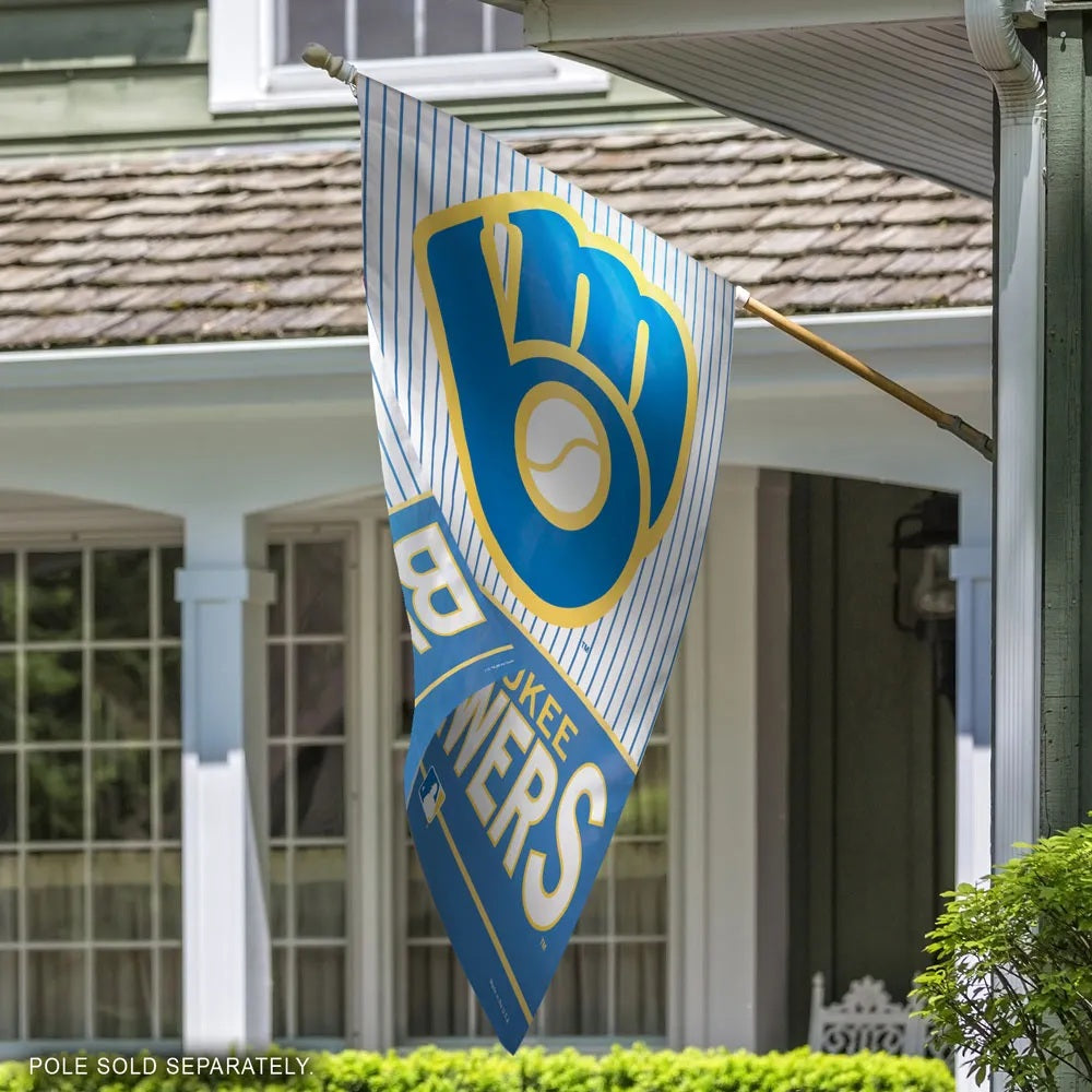 Milwaukee Brewers Flag Throwback Pinstripe House Banner