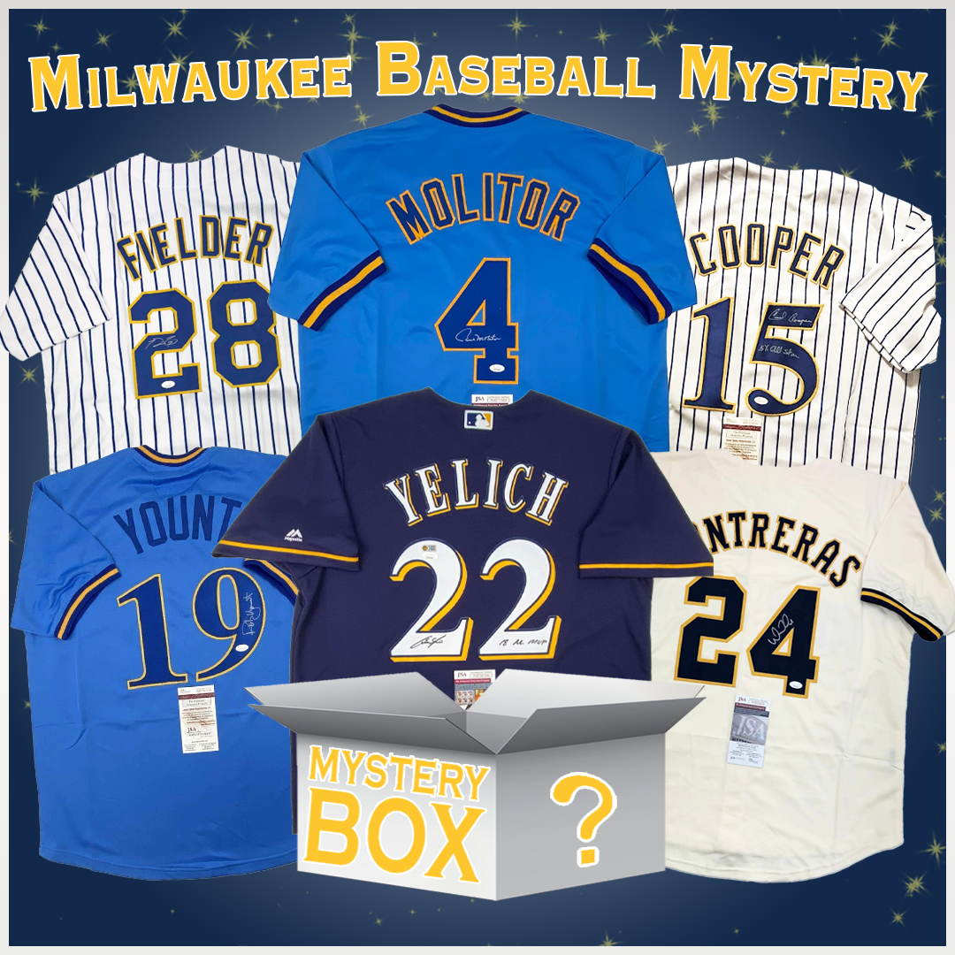 Autographed/Signed Milwaukee Baseball Jersey Mystery Box with PSA JSA or Beckett COA 1