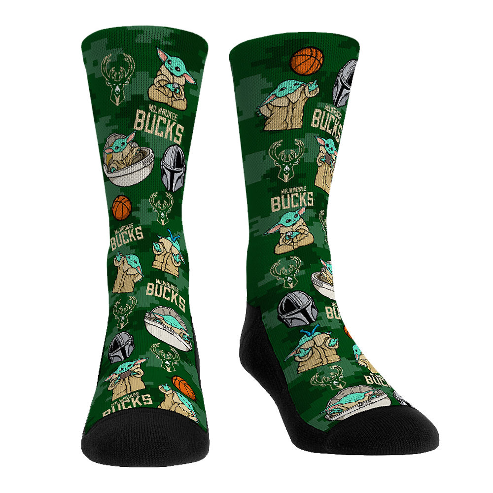 Milwaukee Bucks - Star Wars  - Grogu All-Over | Rock 'Em Socks