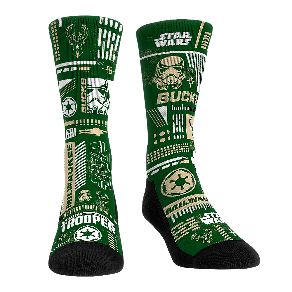 Milwaukee Bucks - Star Wars  - Stormtrooper Pattern | Rock 'Em Socks