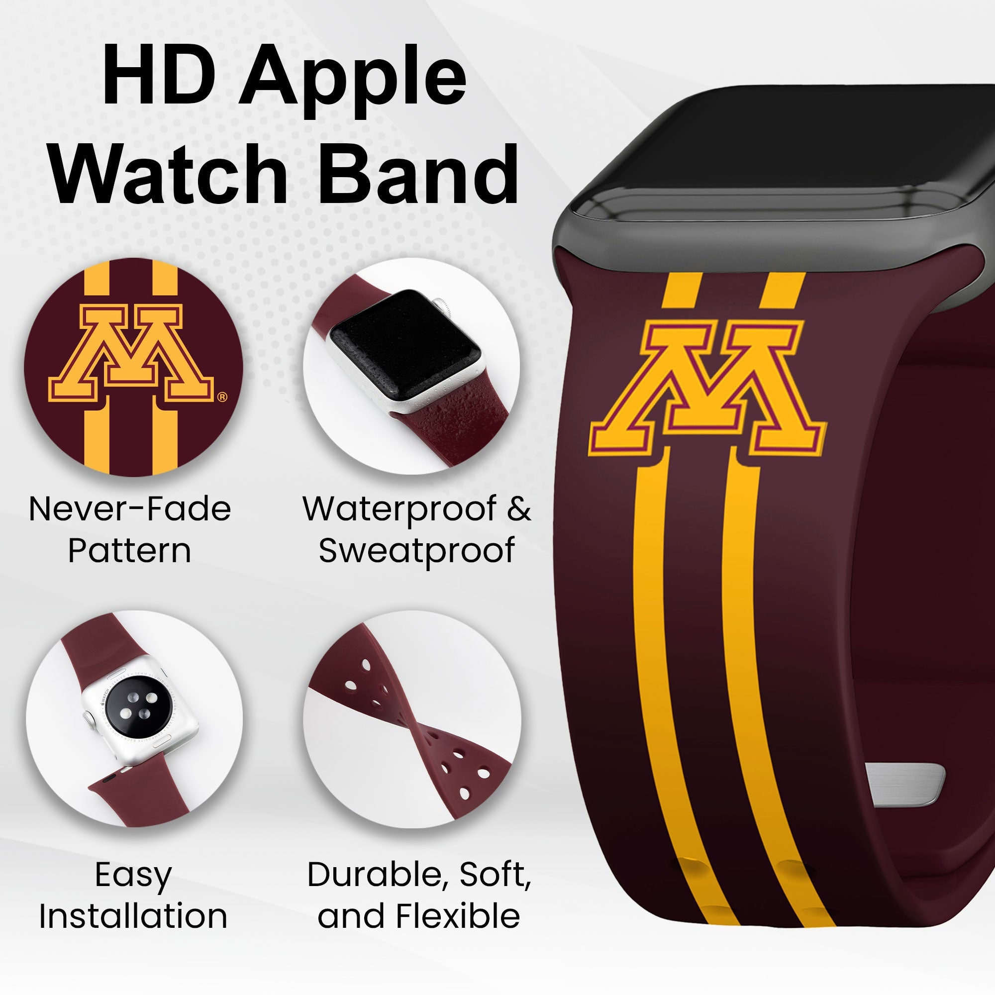 Minnesota Golden Gophers HD Apple Watch Band 3