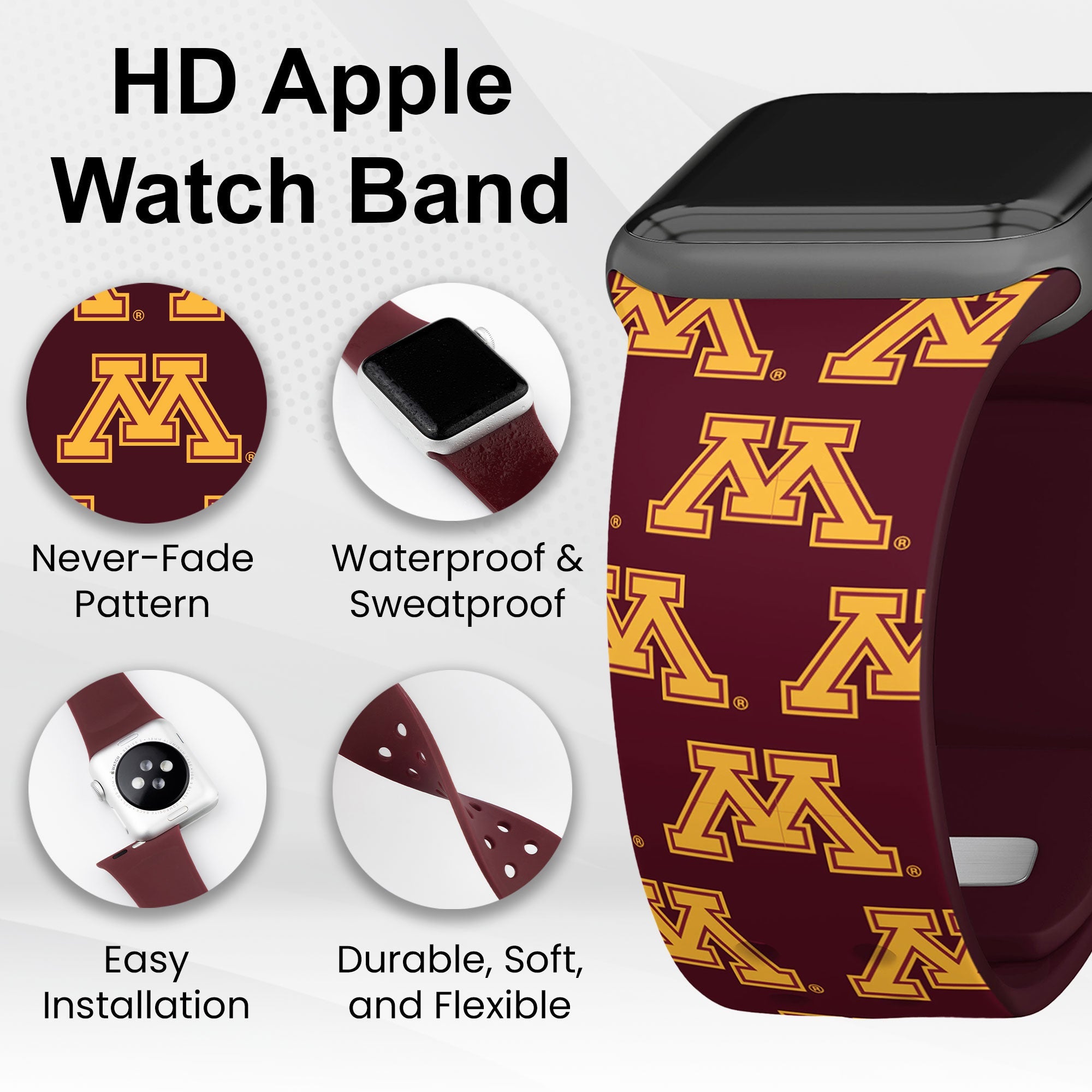 Minnesota Golden Gophers HD Apple Watch Band 7