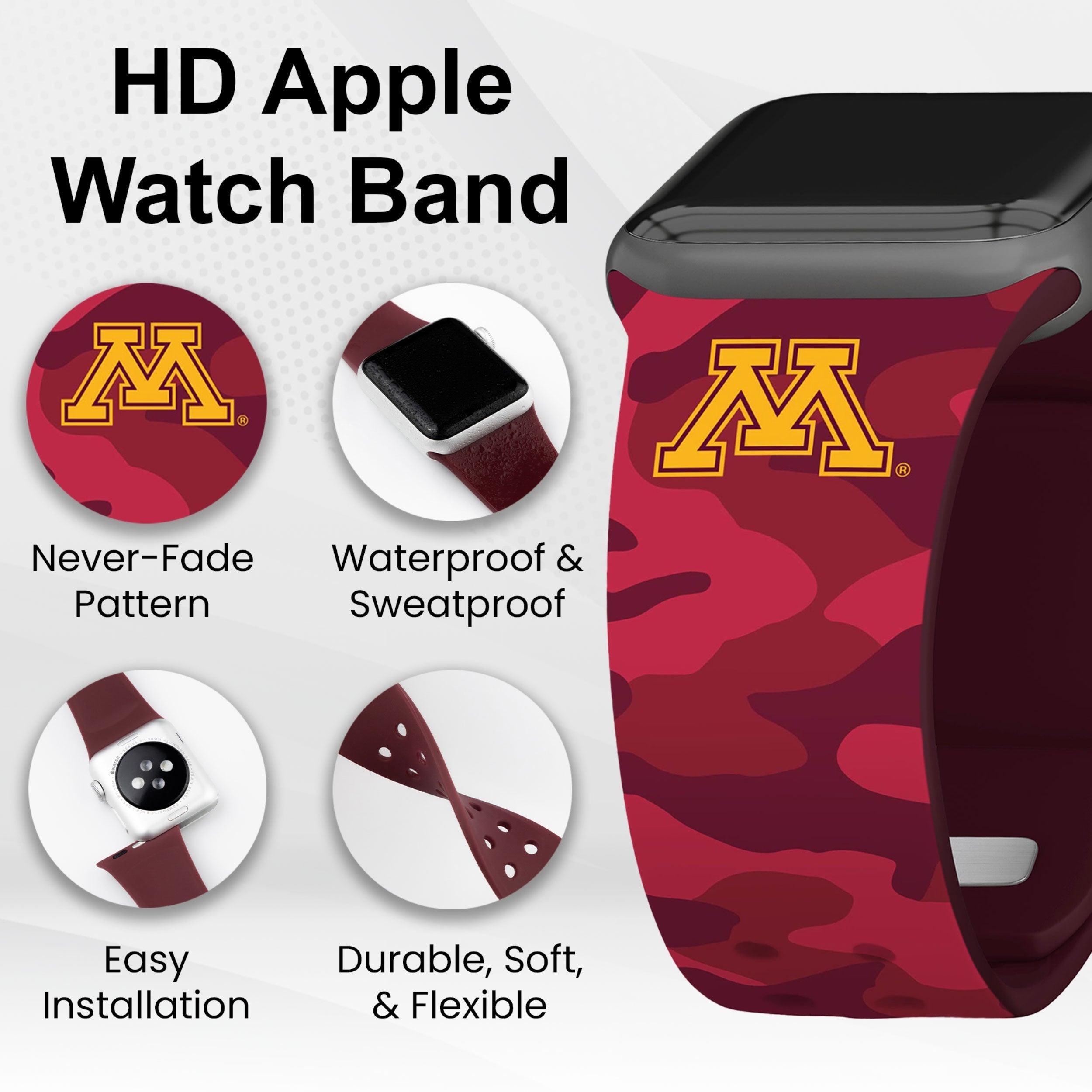Minnesota Golden Gophers HD Apple Watch Band 22