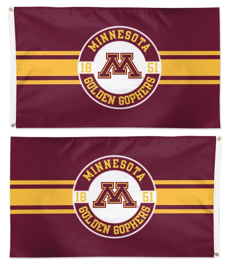 Minnesota Gophers Embroidered Flag 2 Sided 3x5