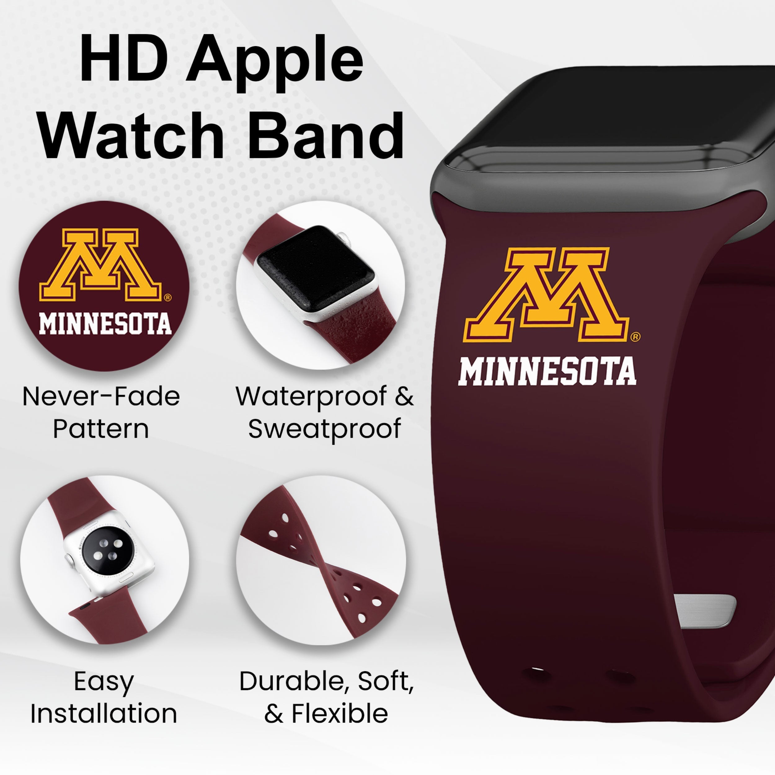 Minnesota Golden Gophers HD Apple Watch Band 14
