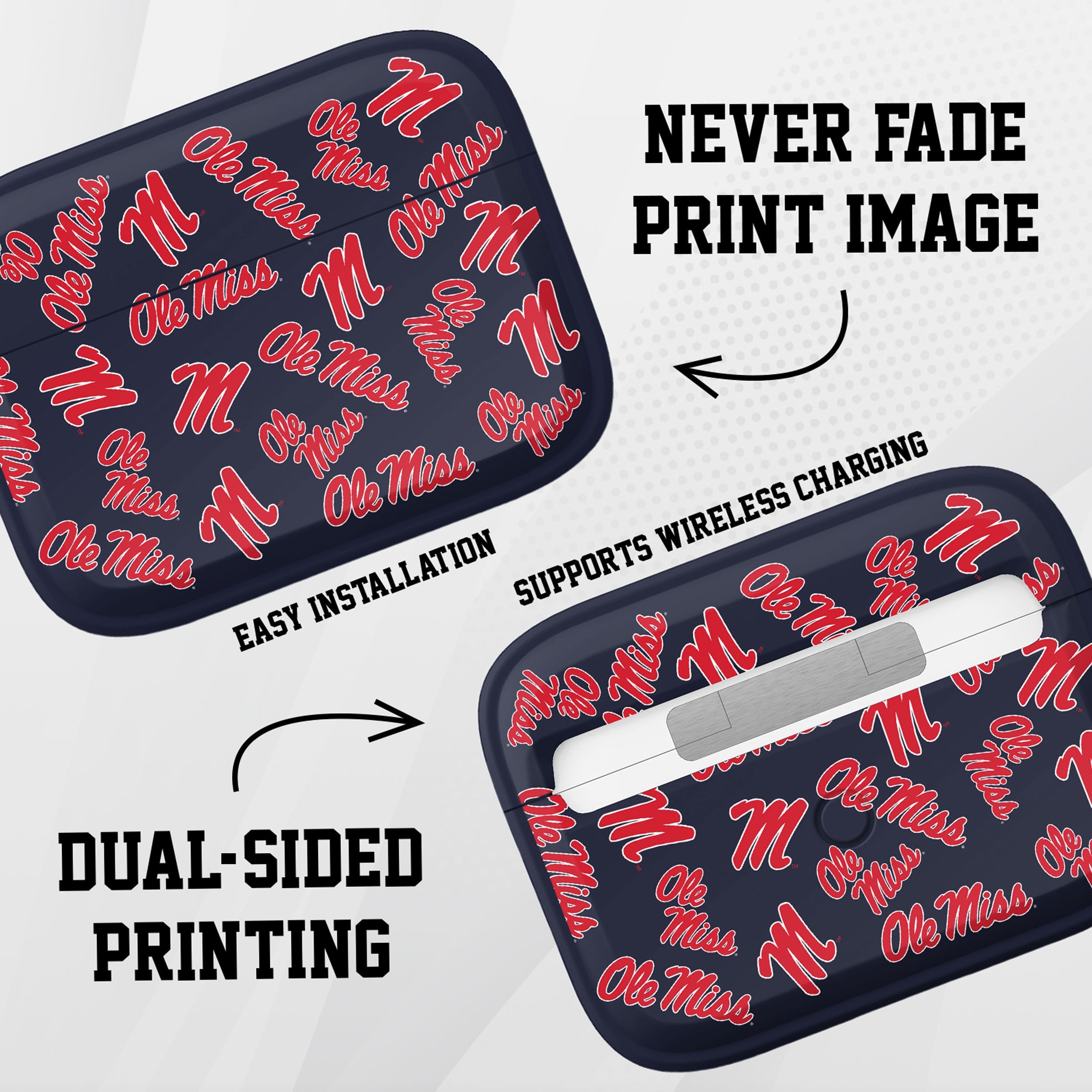 Mississippi Ole Miss Rebels HDX AirPods Pro 1 & 2 Case Cover | Affinity Bands 7