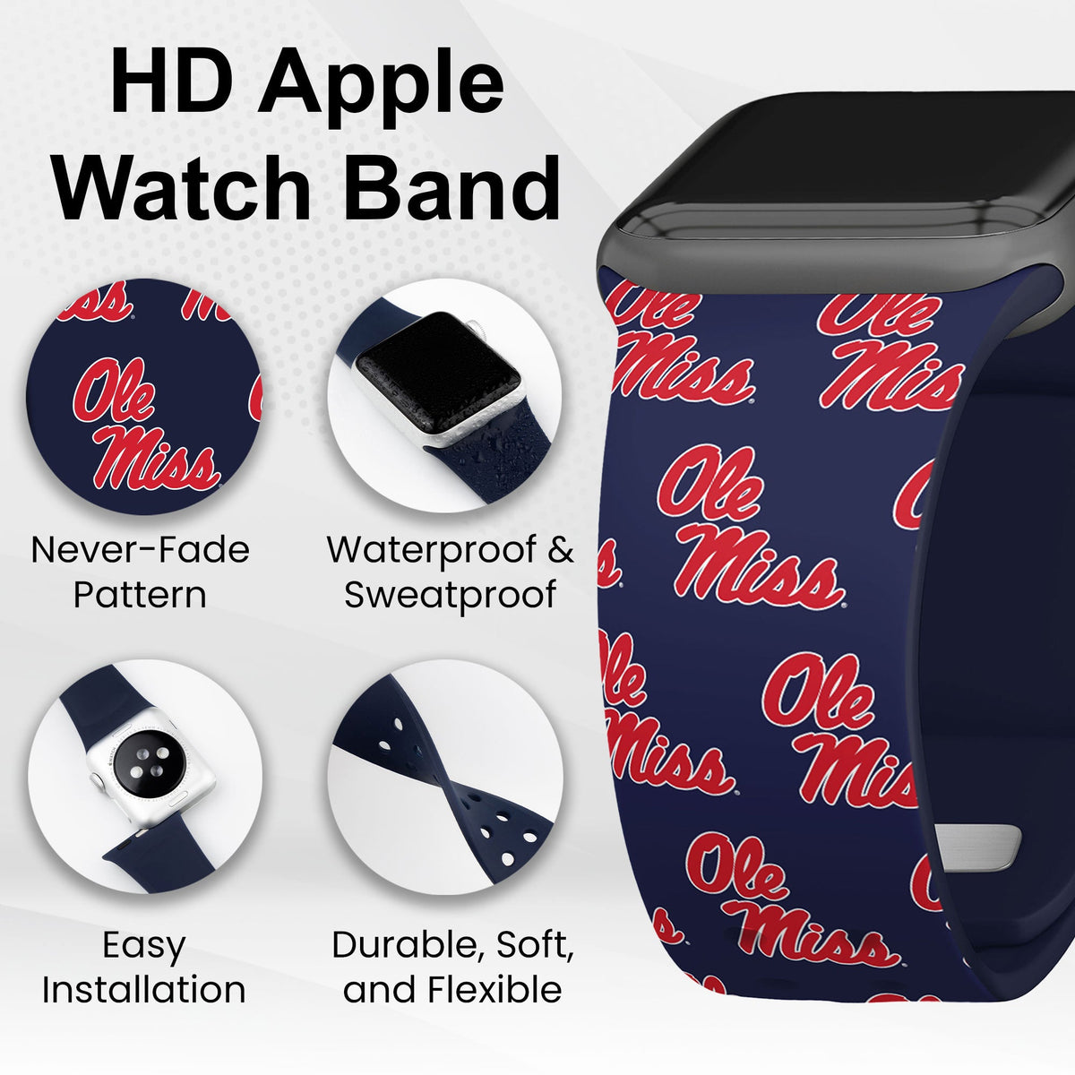 Mississippi Ole Miss HD Apple Watch Band | Affinity Bands 7