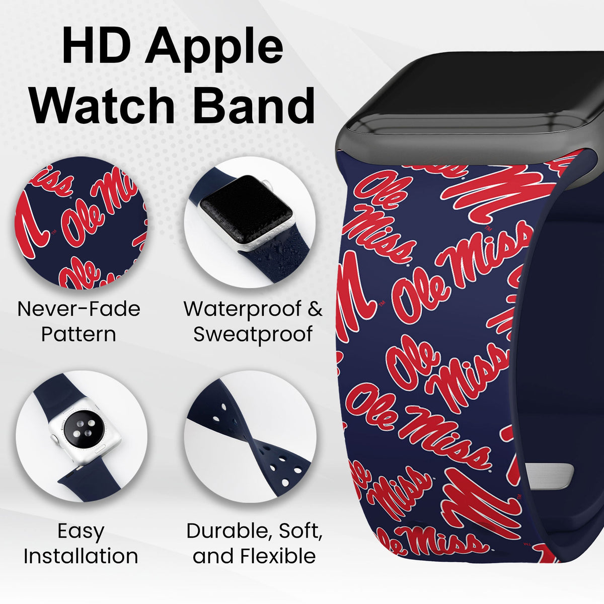 Mississippi Ole Miss HD Apple Watch Band | Affinity Bands 11