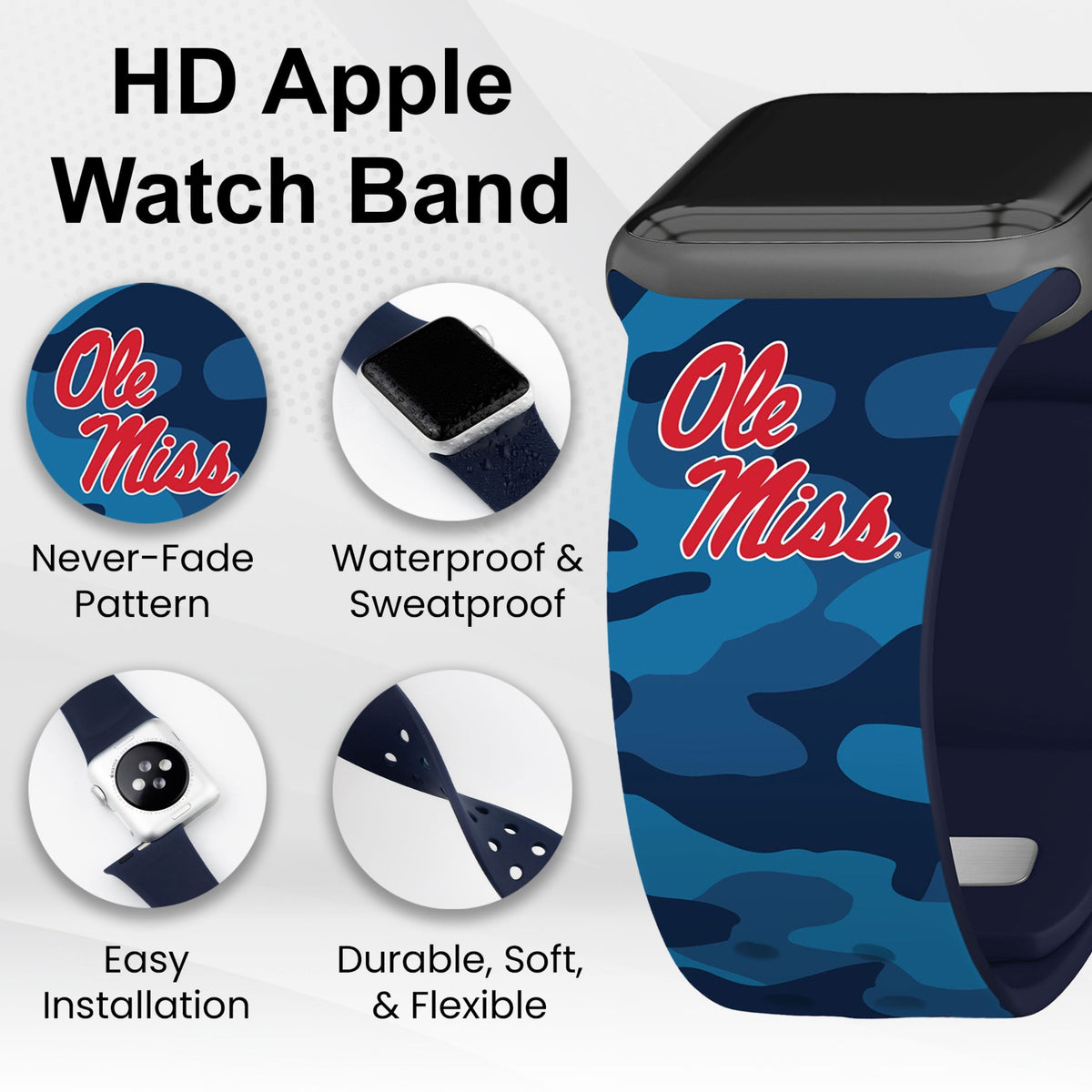 Mississippi Ole Miss HD Apple Watch Band | Affinity Bands 22