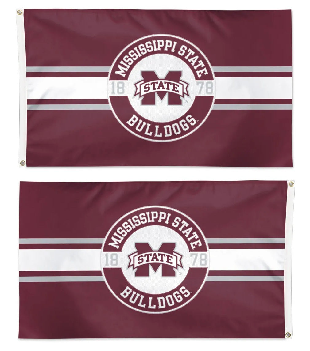 Mississippi State Bulldogs 2 Sided Embroidered 3x5 Flag 1