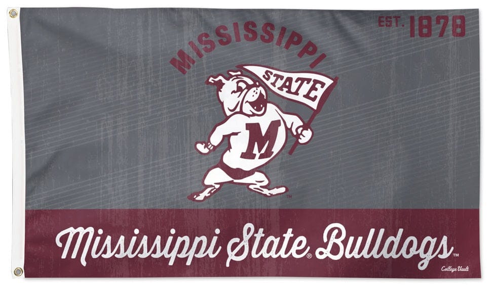 Mississippi State Bulldogs Flag 3x5 Vintage Logo