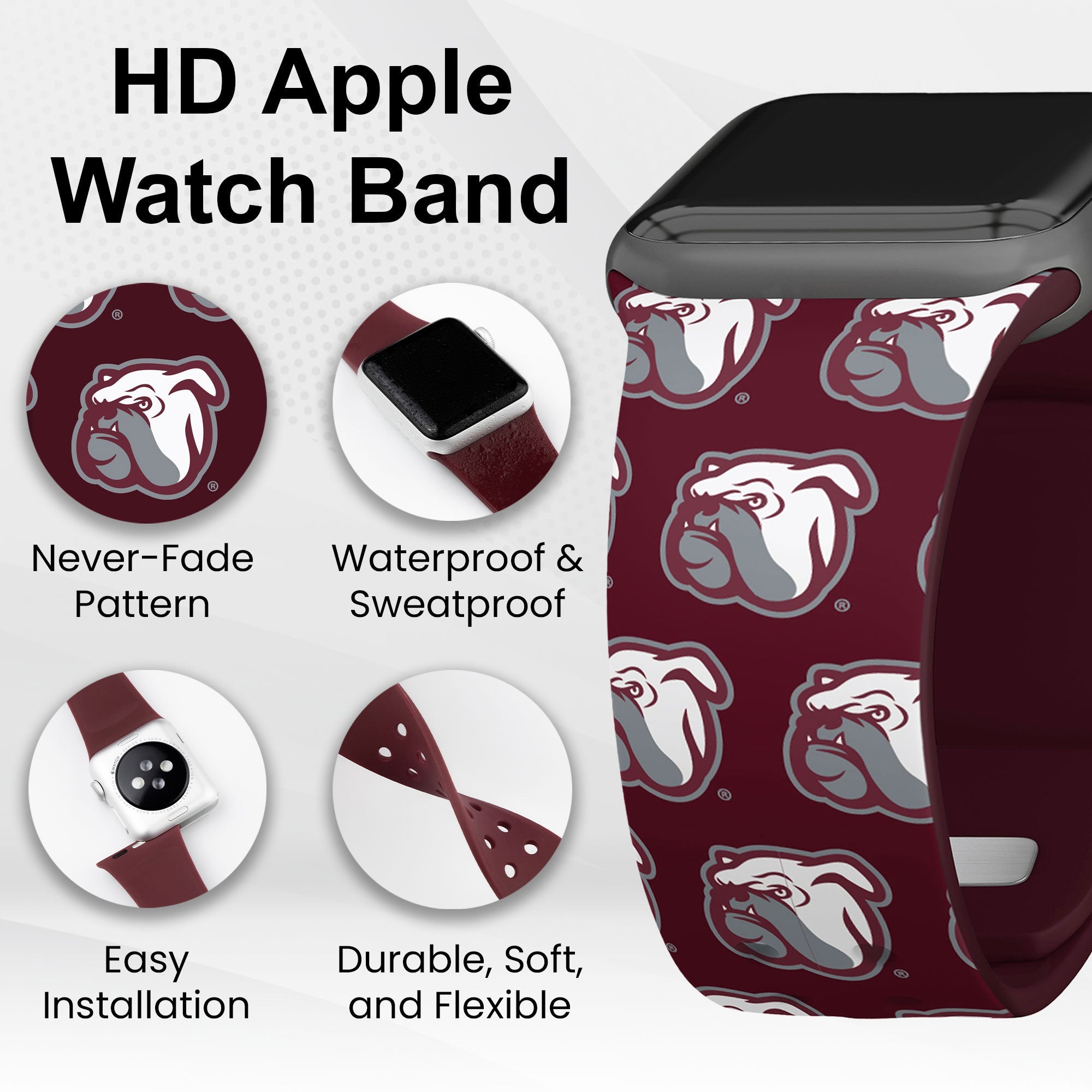 Mississippi State Bulldogs HD Apple Watch Band 7