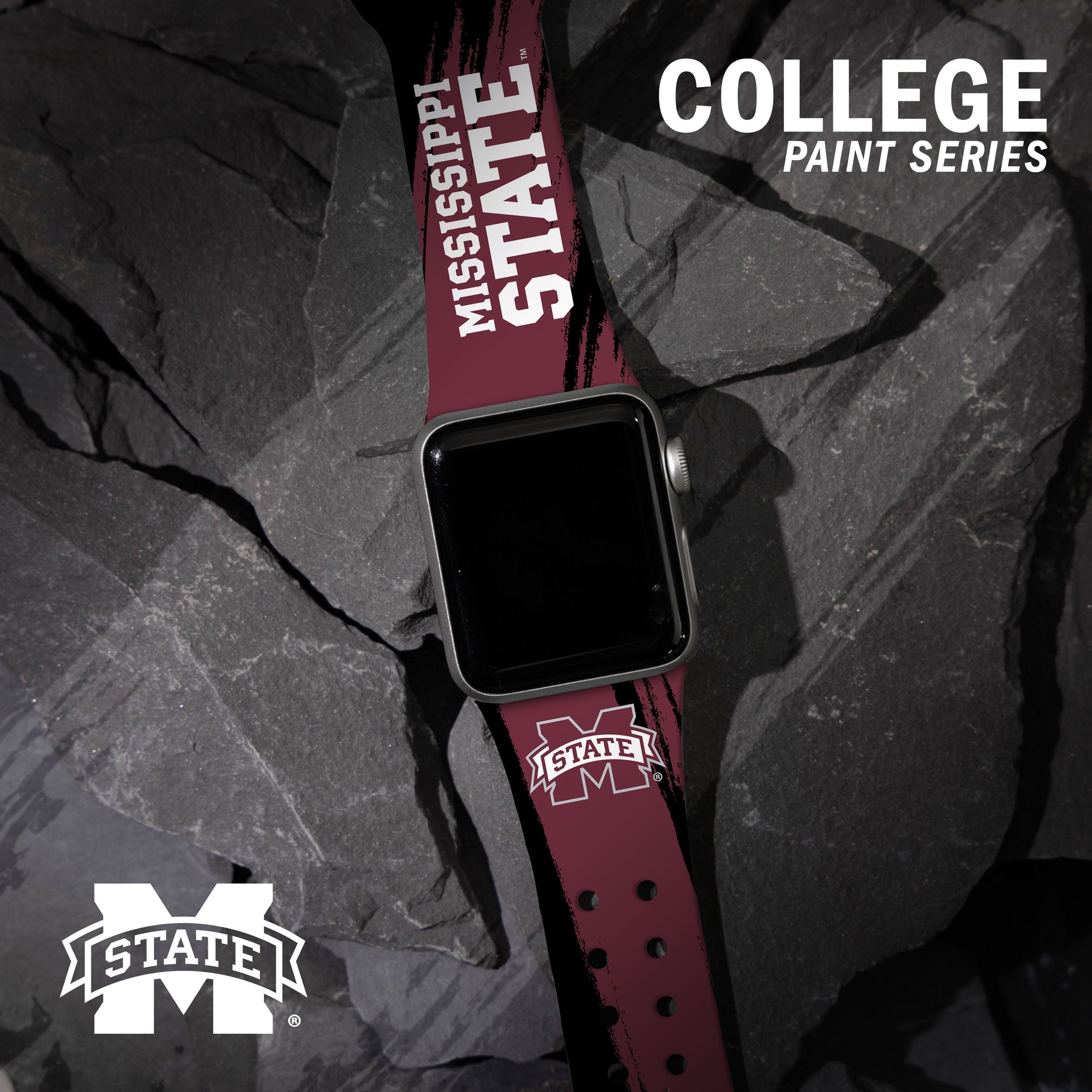 Mississippi State Bulldogs HD Apple Watch Band 26