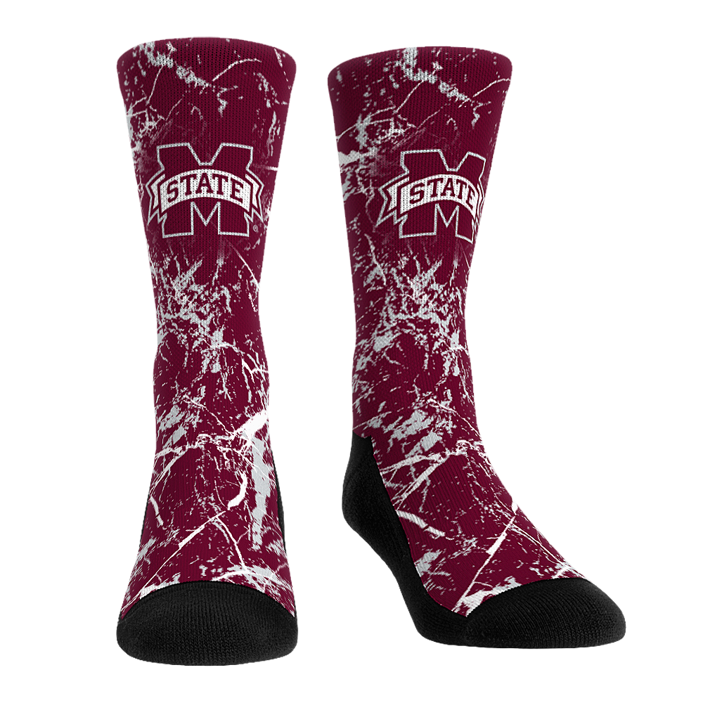 Mississippi State Bulldogs - Cracked Marble | Rock 'Em Socks 1