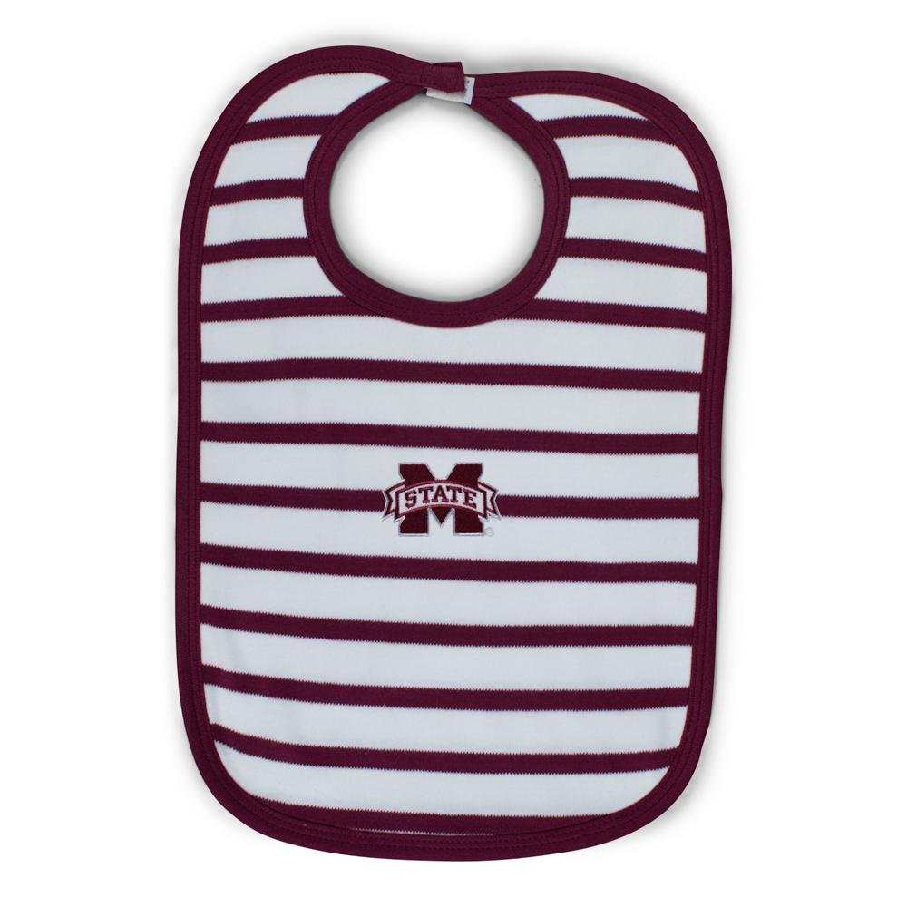 Mississippi State Infant Stripe Knit Bib | Two Feet Ahead