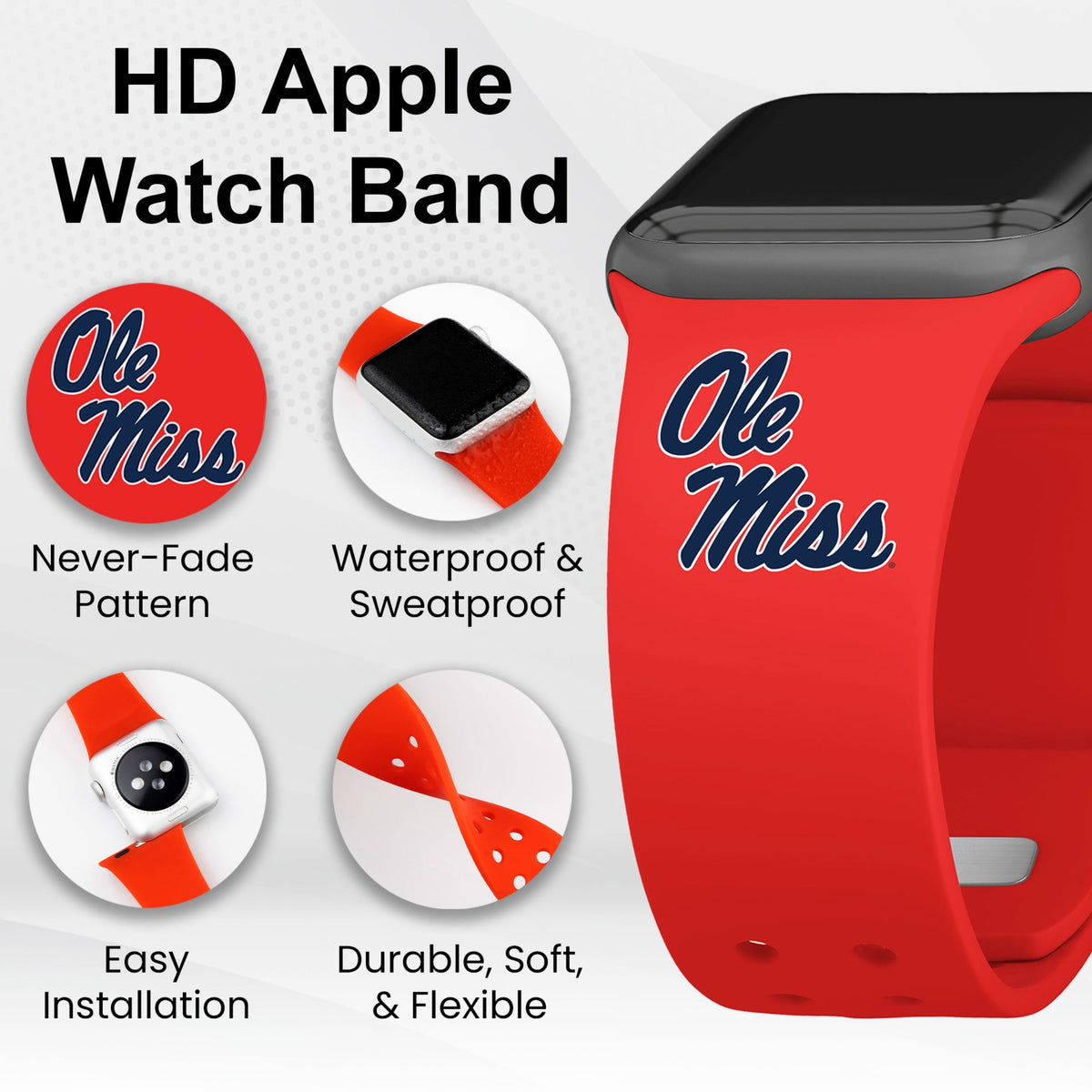 Mississippi Ole Miss HD Apple Watch Band | Affinity Bands 14
