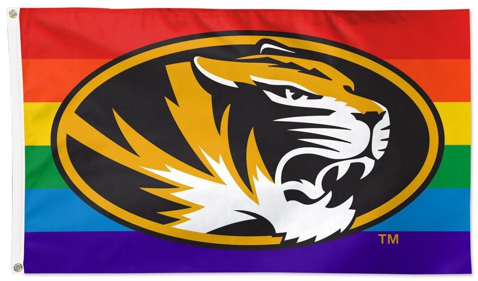 Missouri Tigers Flag 3x5 Rainbow Pride