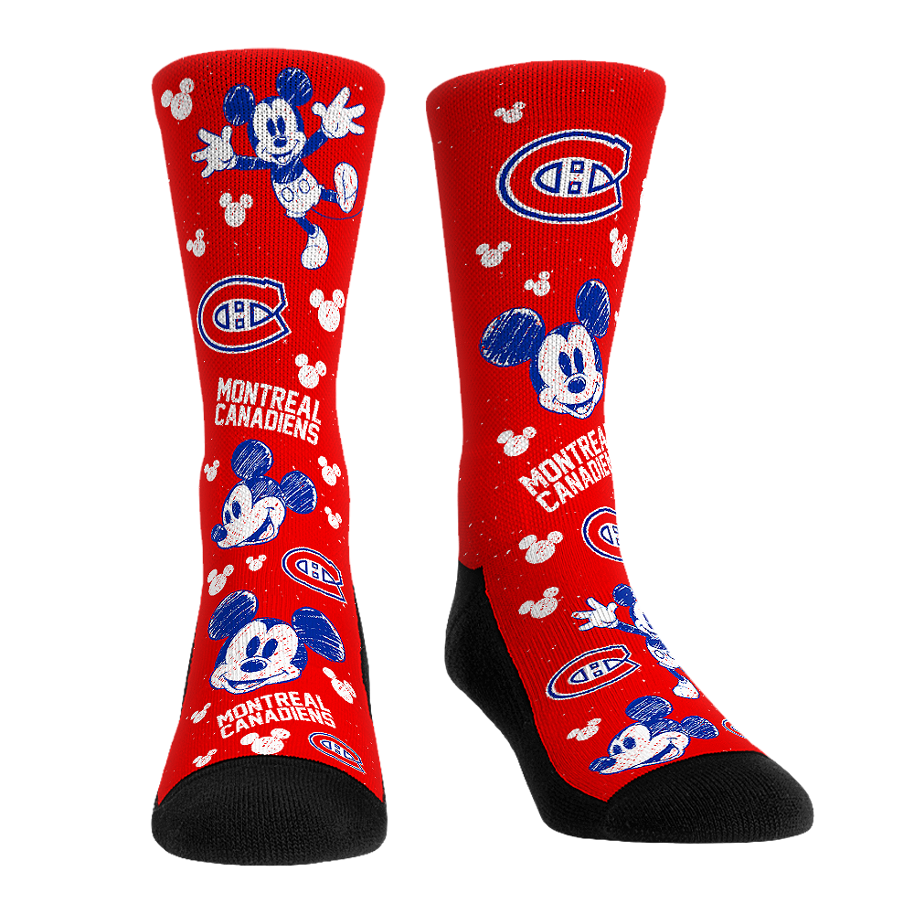 Montreal Canadiens - Disney - Mickey Sketch | Rock 'Em Socks