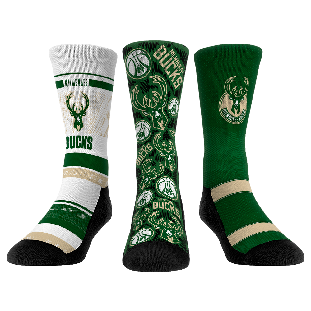 Milwaukee Bucks - 3-Pack | Rock 'Em Socks