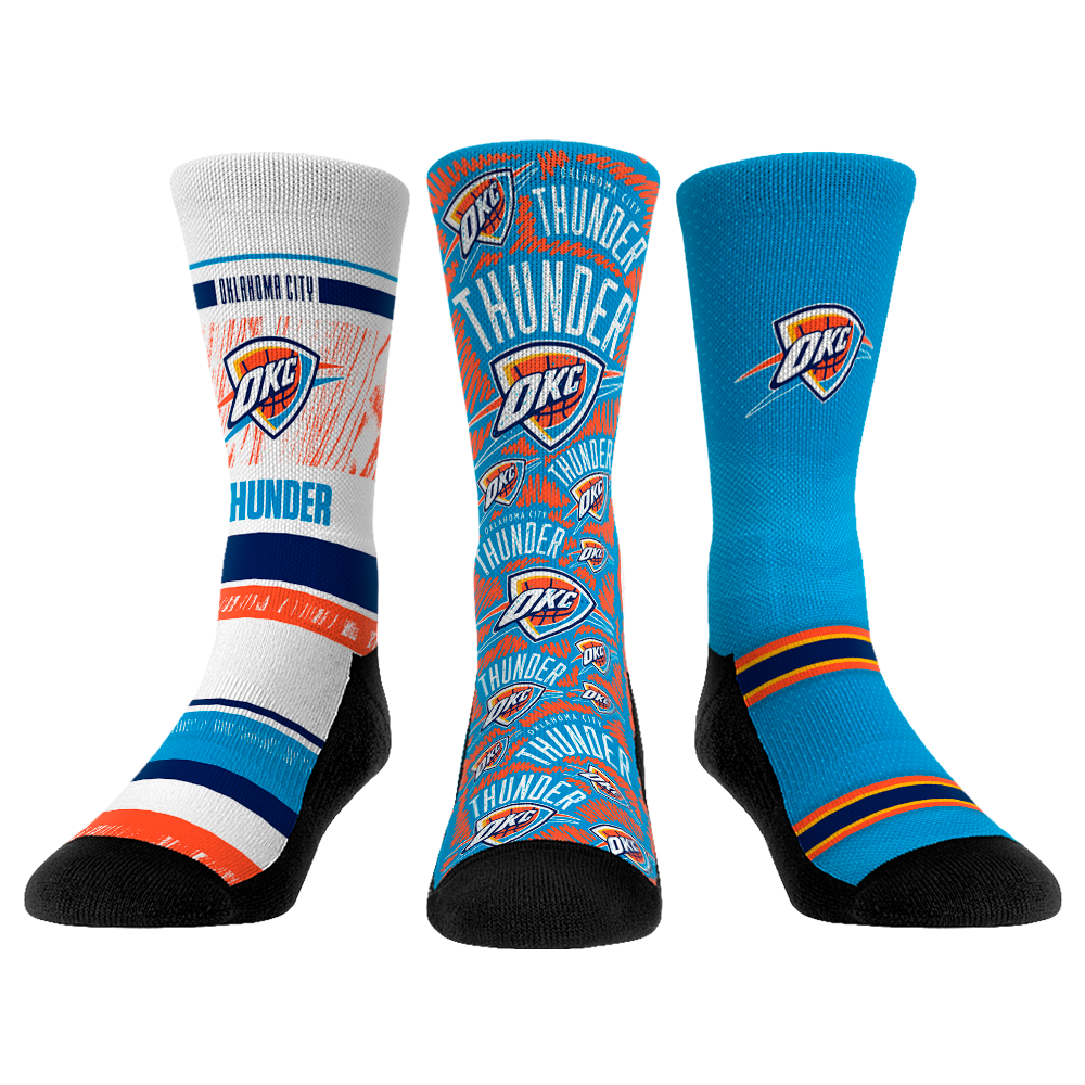 Oklahoma City Thunder - 3-Pack | Rock 'Em Socks 1