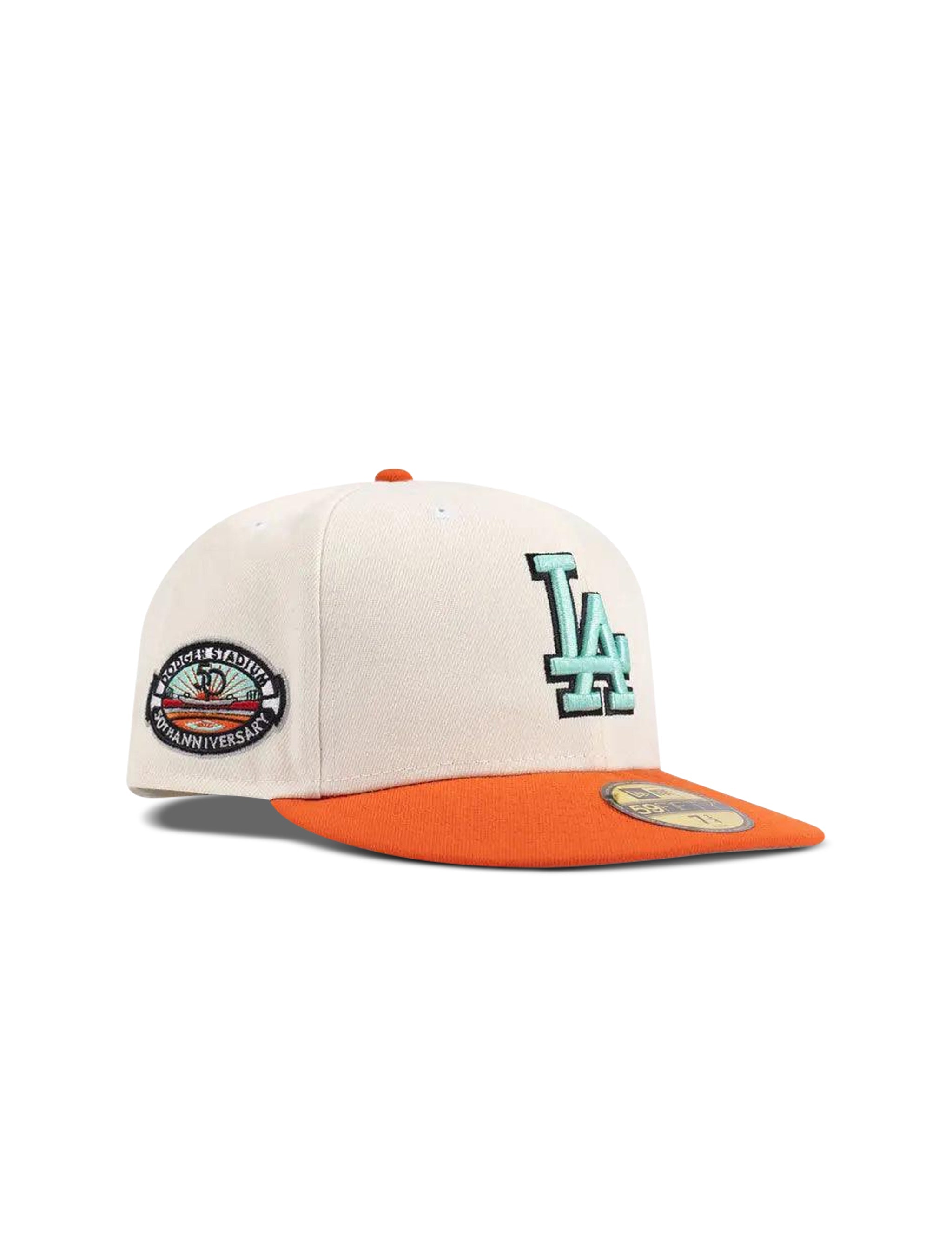 New Era 5950 Dodgers "50Th Anniversary" Patch Hat 1
