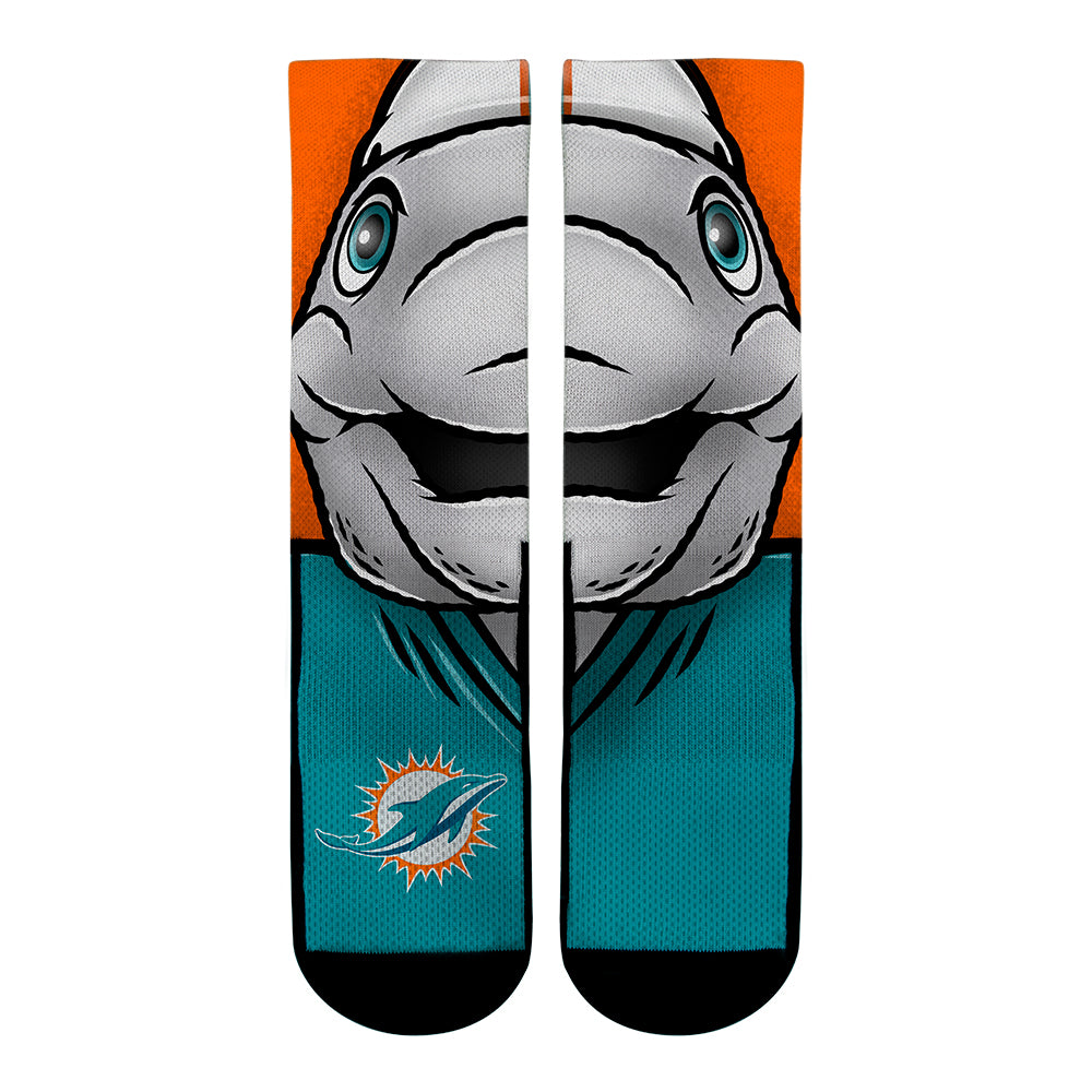 Miami Dolphins - Split Face Mascot | Rock 'Em Socks 1