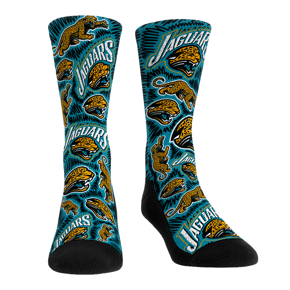 Jacksonville Jaguars - Throwback Logo Sketch | Rock 'Em Socks 1