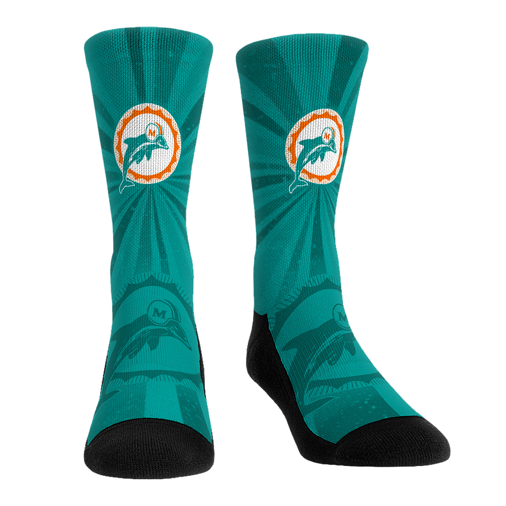 Miami Dolphins - Throwback Swirl | Rock 'Em Socks 1