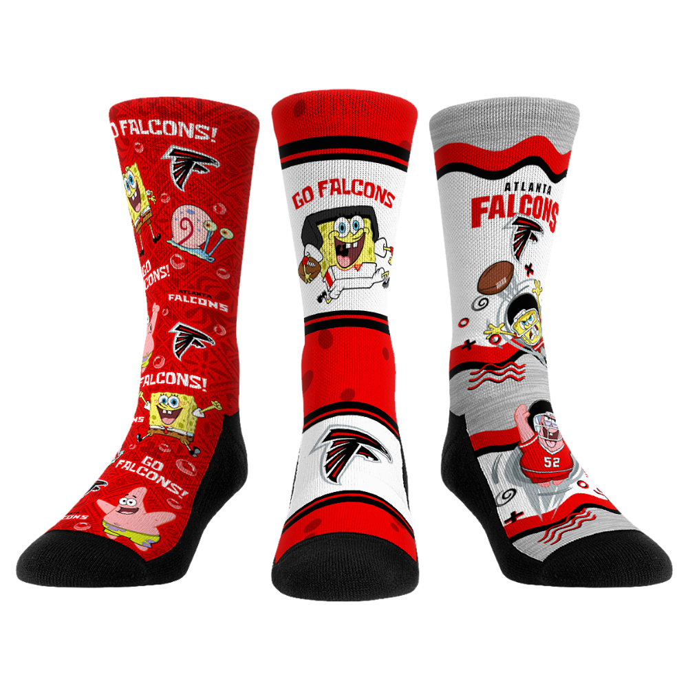 Atlanta Falcons - SpongeBob SquarePants  - 3-Pack | Rock 'Em Socks