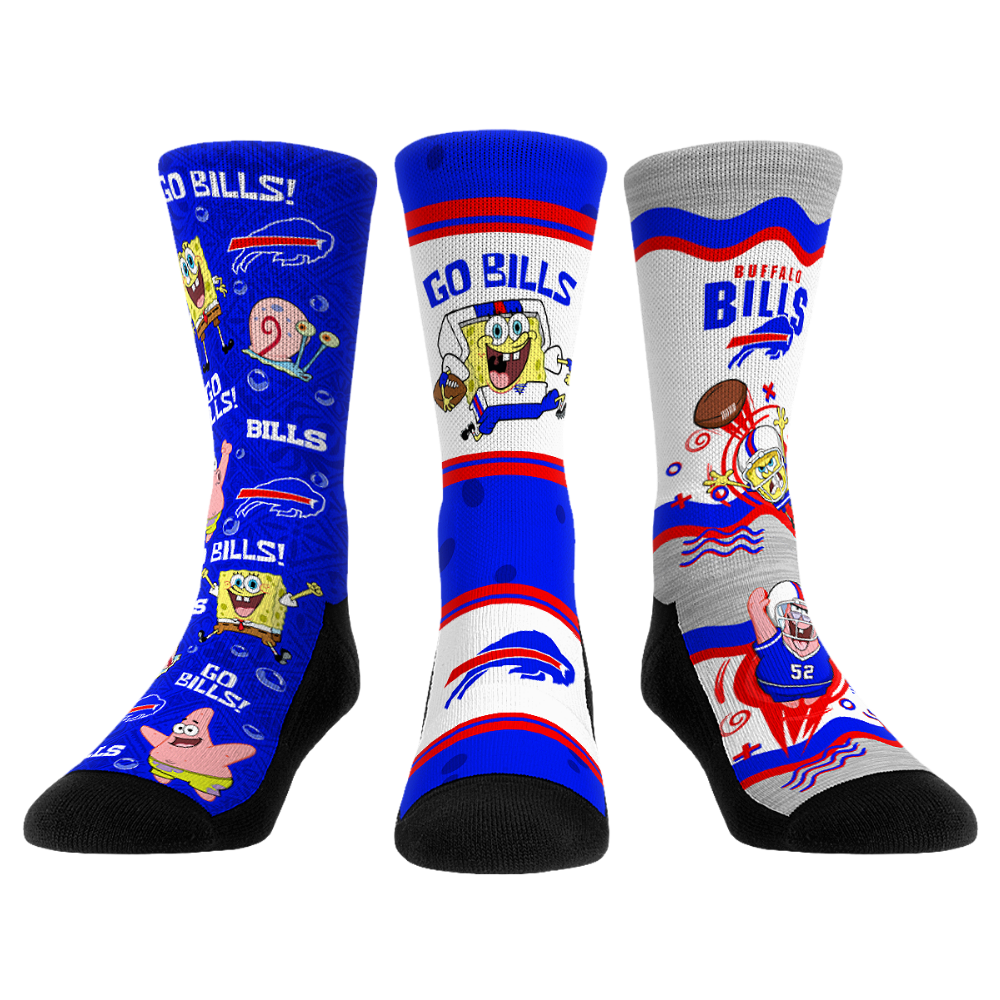 Buffalo Bills - SpongeBob SquarePants  - 3-Pack | Rock 'Em Socks