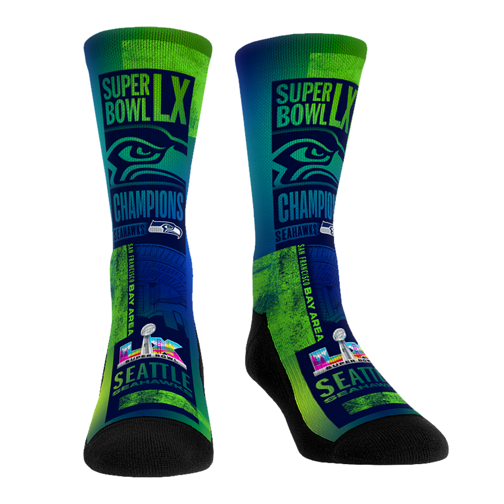 Seattle Seahawks - Super Bowl LX Champions - Ink Roll | Rock 'Em Socks 1