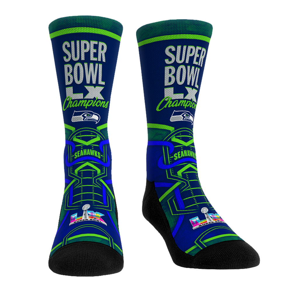 Seattle Seahawks - Super Bowl LX Champions - Prism Linework | Rock 'Em Socks 1