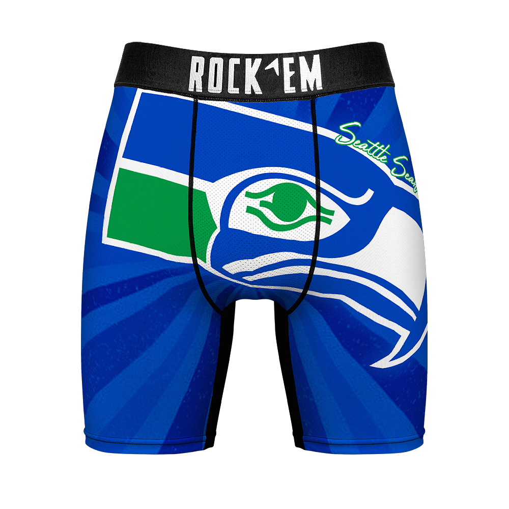 Boxer Briefs - Seattle Seahawks - Throwback Swirl | Rock 'Em Socks 1
