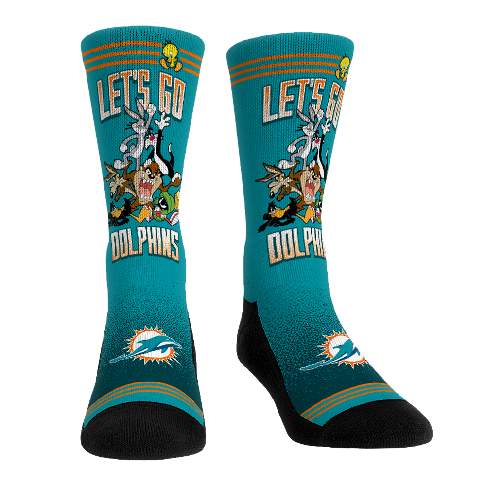 Miami Dolphins - Looney Tunes - Team Pile Up | Rock 'Em Socks 1