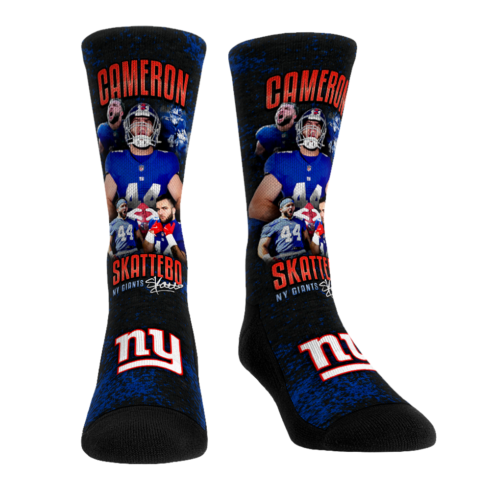 Cam Skattebo - New York Giants - Retro Photo | Rock 'Em Socks 1