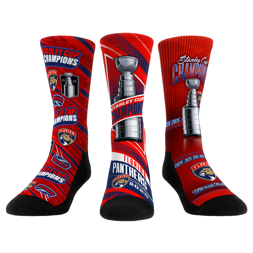 Florida Panthers - Stanley Cup 2025 Champs - 3-Pack | Rock 'Em Socks