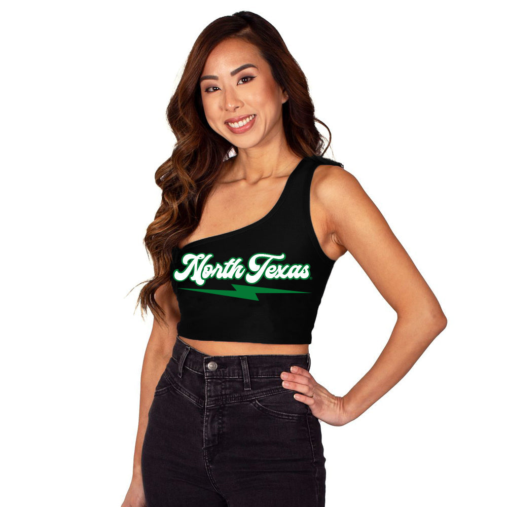North Texas Mean Green One Shoulder Top | lojobands