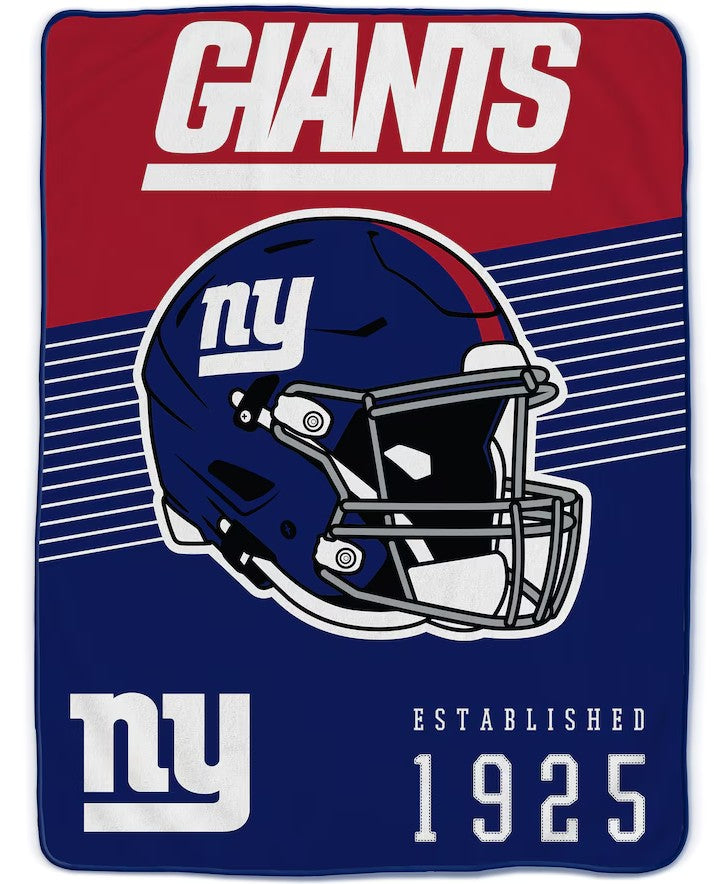 New York Giants 60" x 80" Helmet Stripes Royal Plush Blanket 1