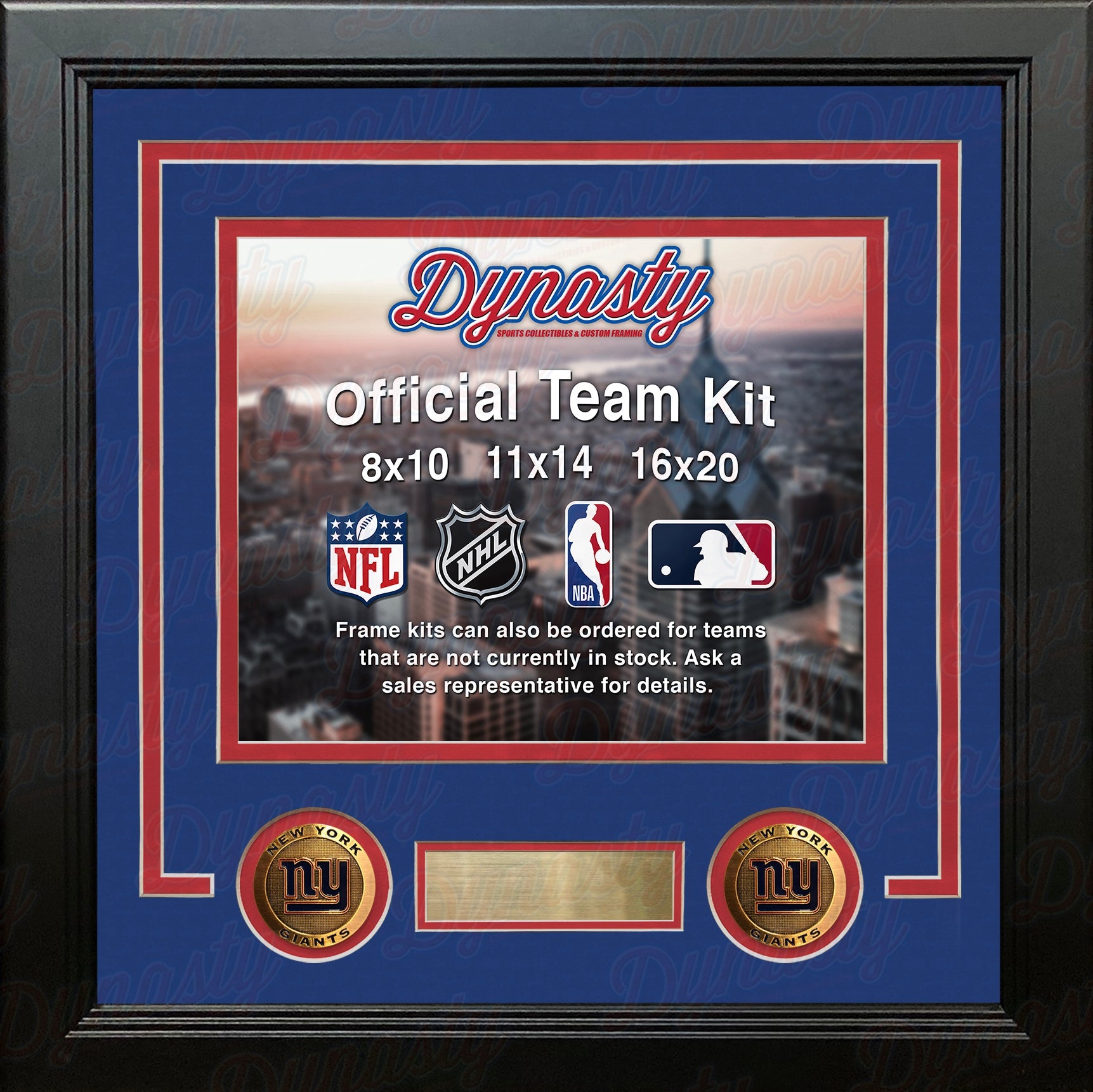 New York Giants Custom NFL Football 8x10 Picture Frame Kit (Multiple Colors) 1