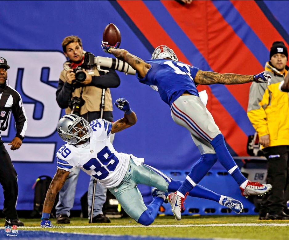 Odell Beckham One-Handed Touchdown Catch New York Giants 8" x 10" Football Photo 1