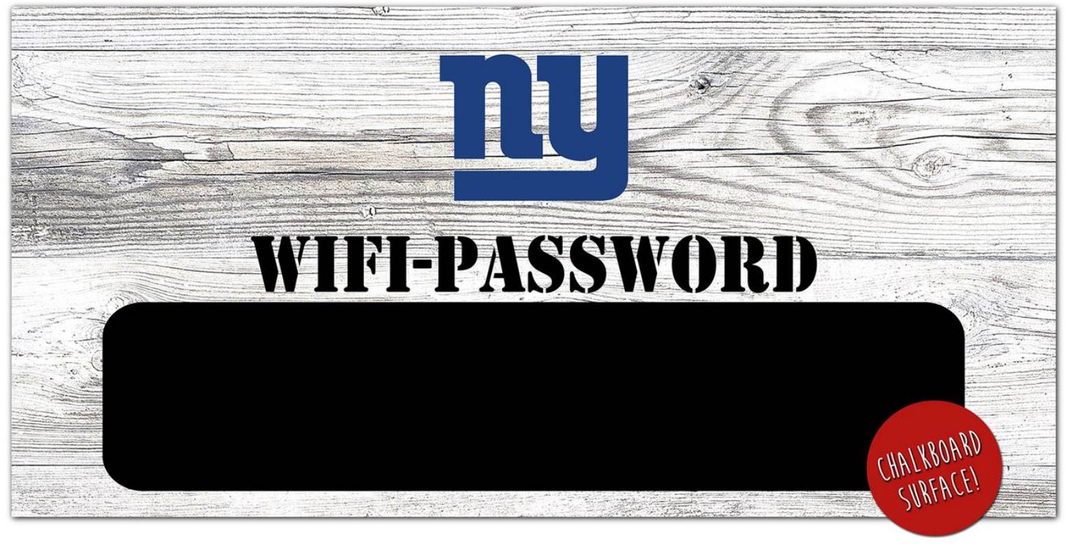 New York Giants Wifi Password 6" x 12" Wood Sign 1