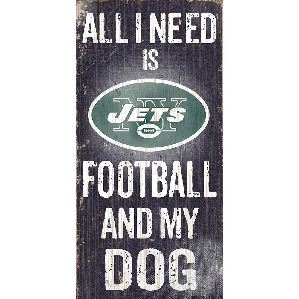 New York Jets Football and My Dog Wooden Sign