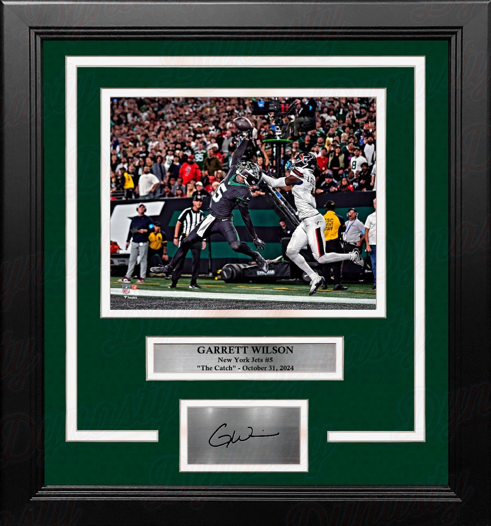 Garrett Wilson One-Handed Touchdown Catch New York Jets 8x10 Framed Photo with Engraved Autograph 1
