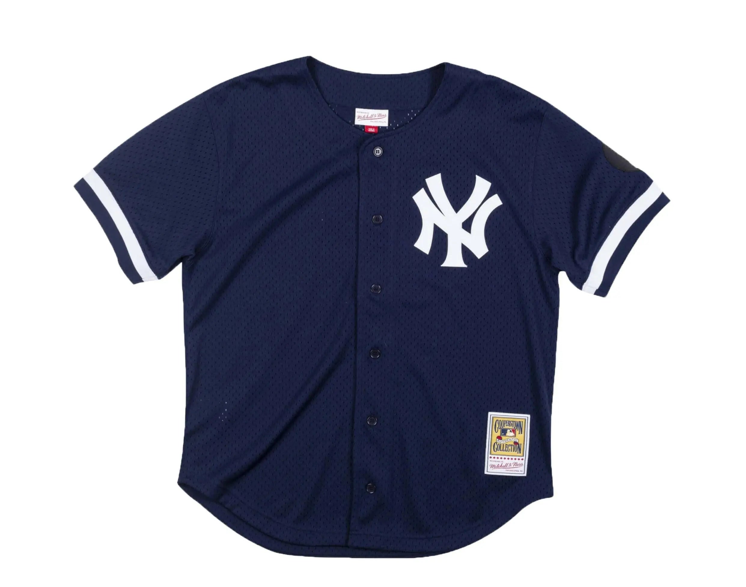 Mitchell & Ness Authentic Mesh BP New York Yankees 1999 Yogi Berra Men Jersey Navy/White 1