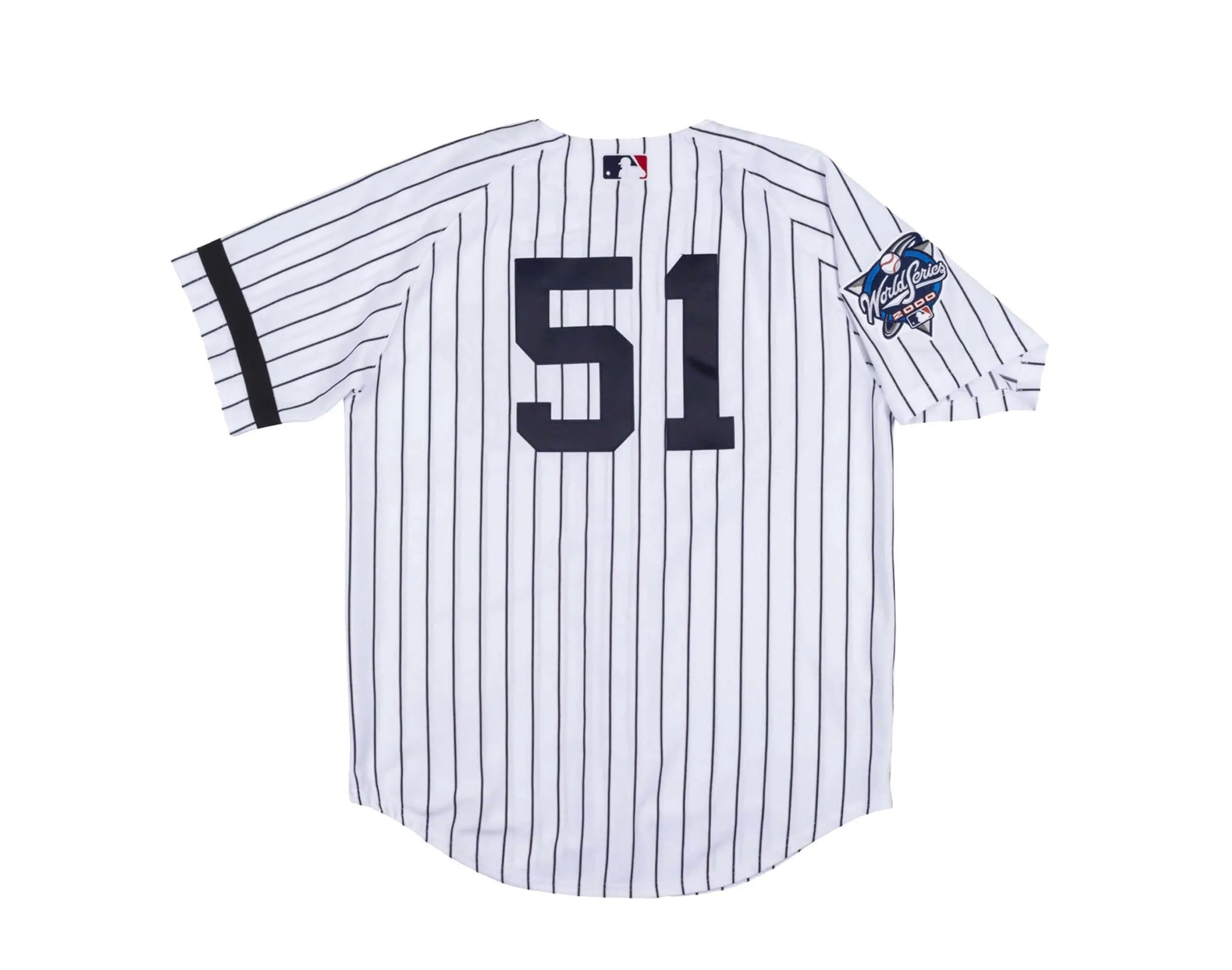 Mitchell & Ness Authentic New York Yankees 2000 WS Bernie Williams Men Jersey White/Navy Pinstripe 2