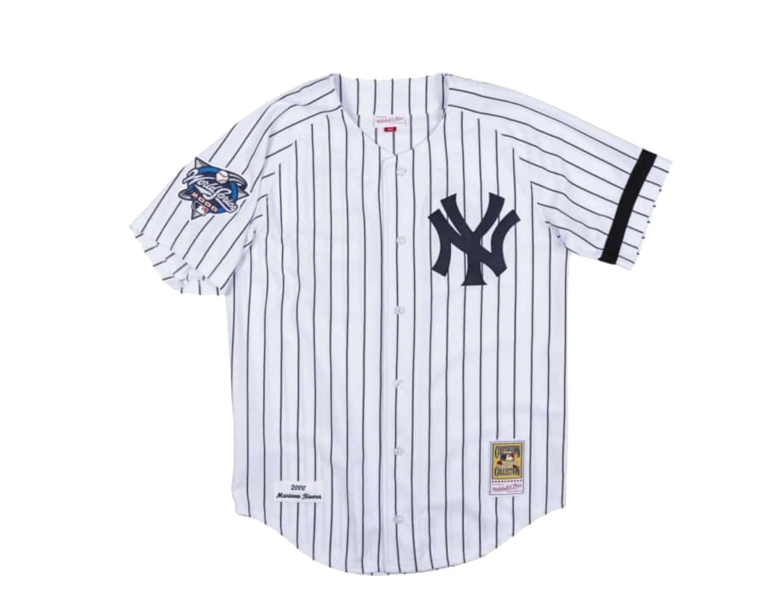 Mitchell & Ness Authentic New York Yankees 2000 WS Mariano Rivera Men Jersey White/Navy Pinstripe 1